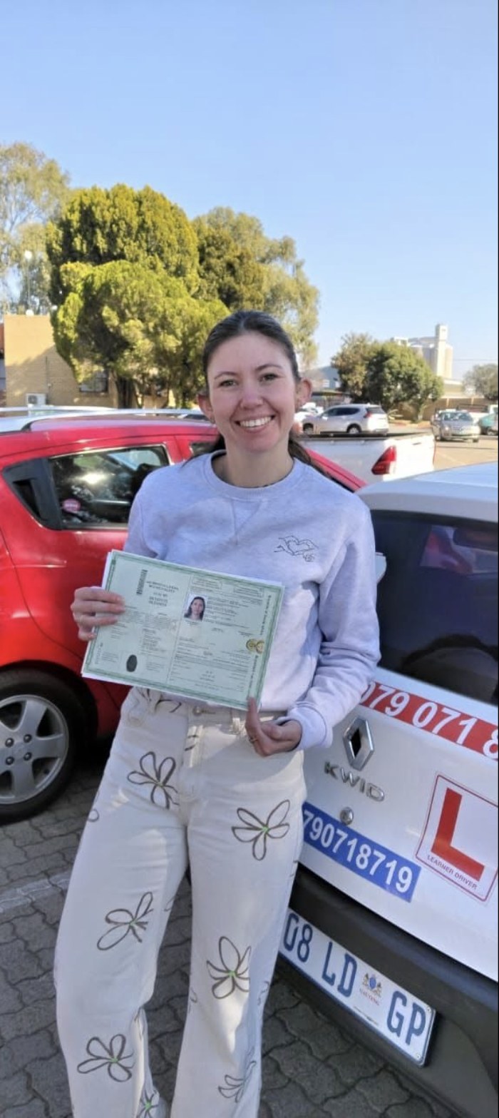 Bronwyn with her licence